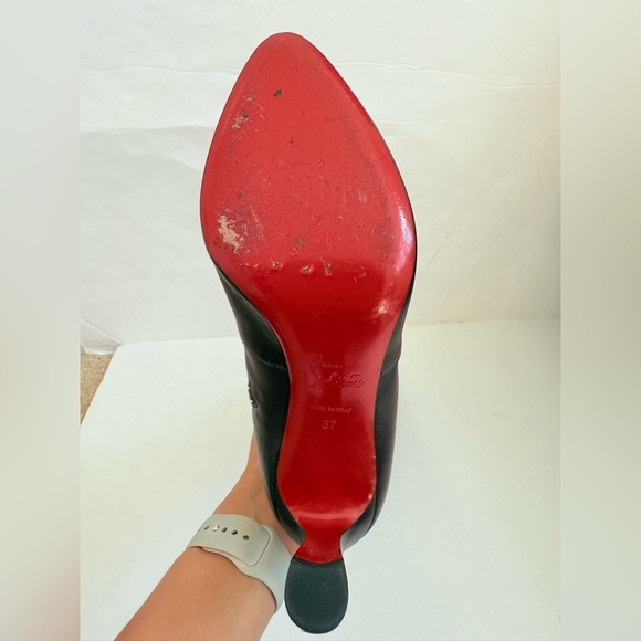 Christian Louboutin Black leather Eleonor Botta 85mm knee-high boots EU 37 - Picture 14 of 15